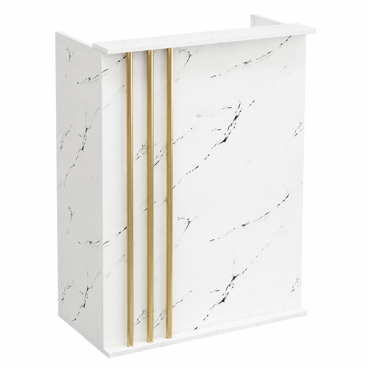 Eleganter Empfangstisch in Kaktusform mit Schloss, 79,8 x 45 x 76,2 cm, ideal für Büro und Einzelhandel, platzsparendes Design