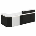 Elegante schwarze Empfangstheke mit Kabelmanagement, 140 x 60 x 100 cm – Stilvoller Tresen für Foyers, Lounges und Geschäfte