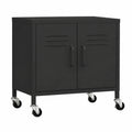 Schwarzer Stahlschrank mit Rollen 60x35x56cm - vidaXL Büromöbel & Aufbewahrung