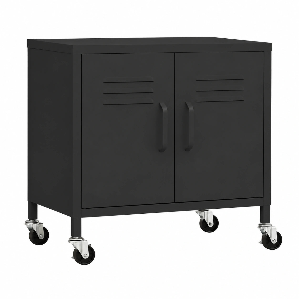 Schwarzer Stahlschrank mit Rollen 60x35x56cm - vidaXL Büromöbel & Aufbewahrung