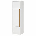 Moderner Aktenschrank Weiß und Wotan Eiche für Büro und Homeoffice, 50x200 cm
