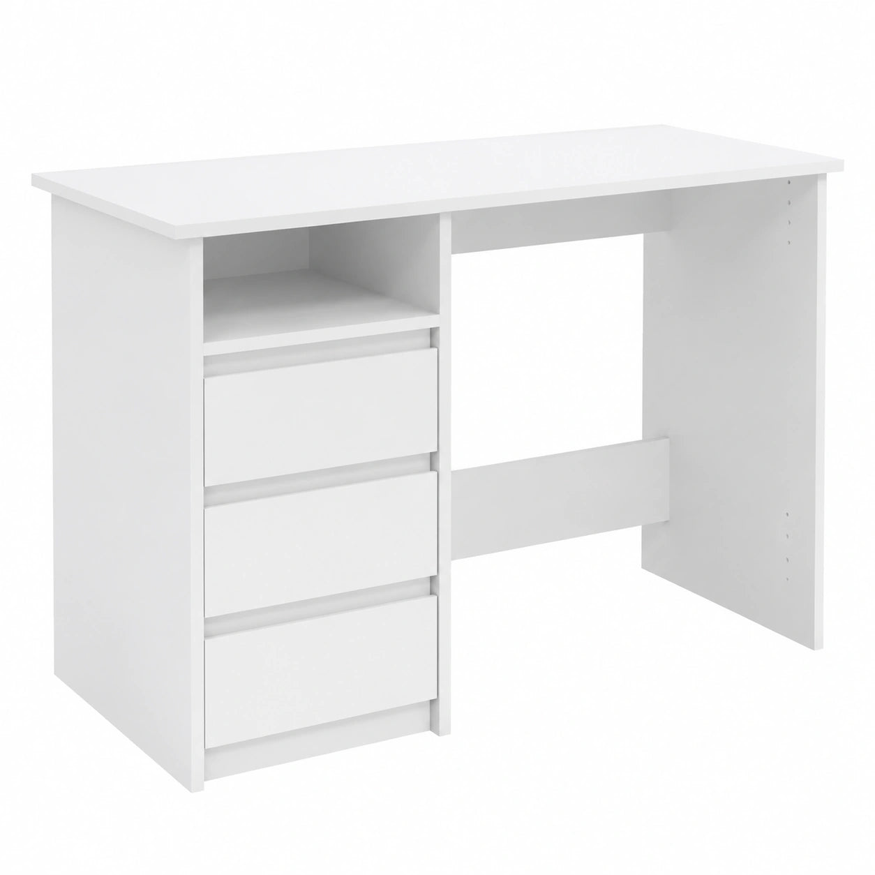 Moderner weißer Schreibtisch 102x50x75 cm aus Holzwerkstoff für Büro und Studium