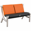 Moderne 3-Sitzer-PU-Wartezimmerstühle für Büro, Flughafen und Klinik in Orange – Stilvolle und langlebige Empfangsmöbel