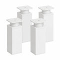 Sossai Höhenverstellbare Möbelbeine, 4er Set, Weiß, 100 mm, Vierkant, Für Sideboards und Kommoden