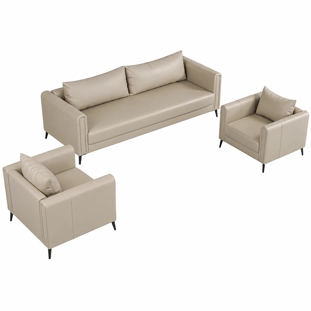 Elegantes Bürosofa-Set für Empfangsbereich, luxuriöses Design für drei Personen