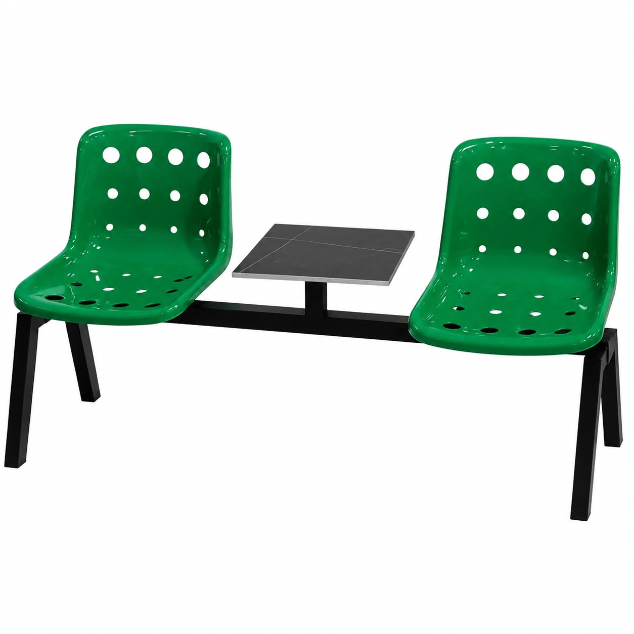 Moderne Empfangsstühle, 2-Sitzer mit Stauraum, grün für Büro und Warteraum