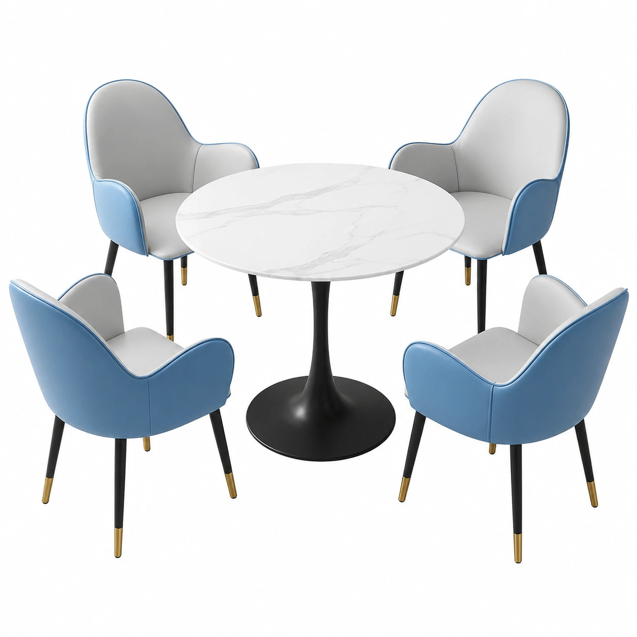 Moderner Rundtisch mit 4 Stühlen für Büro-Meetings und Konferenzen