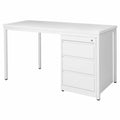 Büro-Schreibtisch 160x80 cm mit 3 Schubladen Unterschrank, Lichtgrau