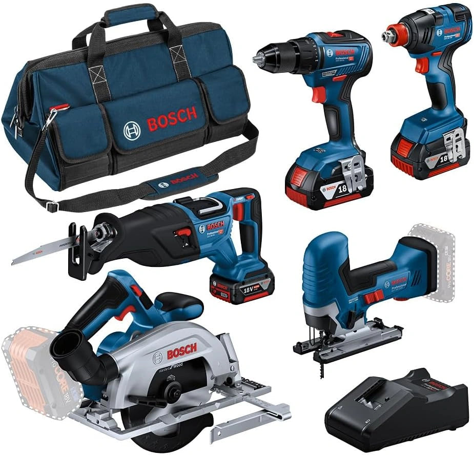 Zestaw elektronarz?dzi Bosch Professional GSR 18V-55, 4,0 Ah, 18 V, kolor szary i niebieski
