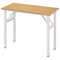 Kompakter Klapp-Schreibtisch aus Teak & Weiß für Büro und Zuhause
