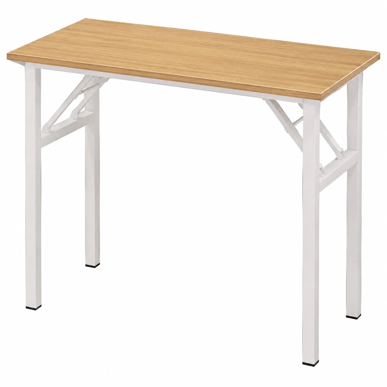 Kompakter Klapp-Schreibtisch aus Teak & Weiß für Büro und Zuhause
