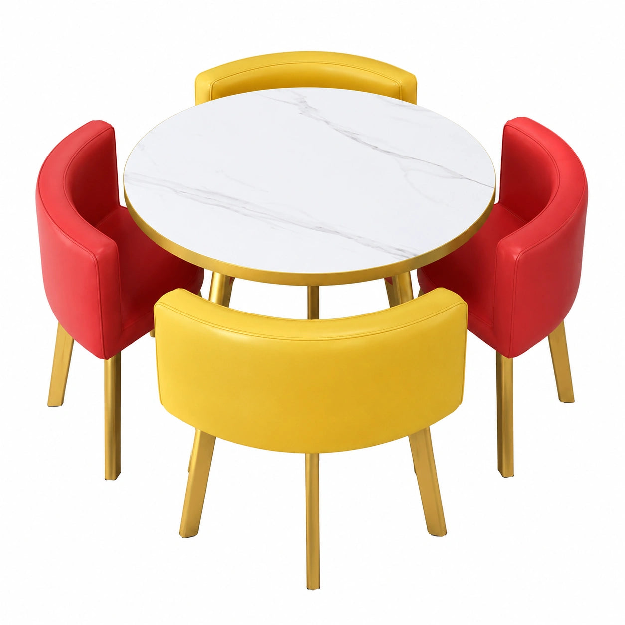 Runder Tisch-Set mit 4 Stühlen, elegantes Design für kompakte Räume, perfekt für Verkaufsgespräche und Meetings