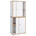 VCM Salia Büroschrank mit Schiebetüren, 5 Fächer, 60 cm Breite, Aktenschrank für Büro