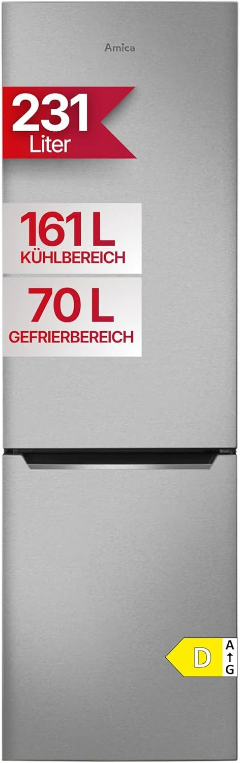 Lod¨®wko-zamra?arka Amica KGCN 387, 231 l, system bezszronowy, kolor szary