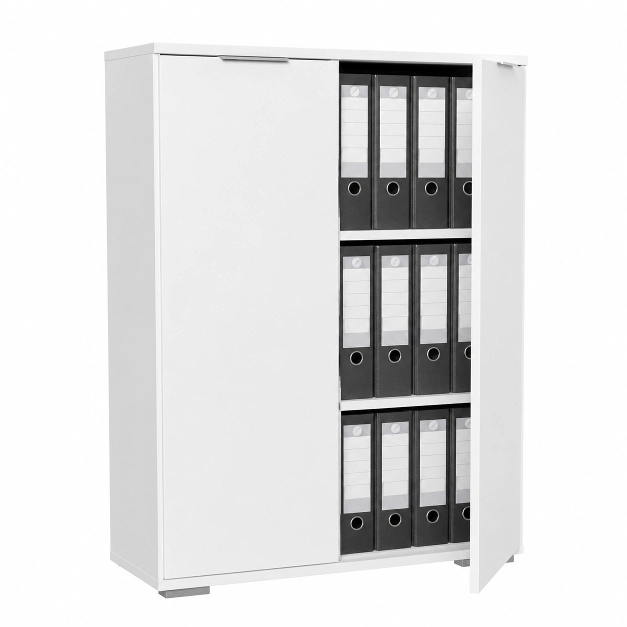 Moderner Aktenschrank Weiß – Vielseitiger Büroschrank mit Stauraum, 80,2 x 109,5 x 35 cm