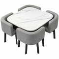 Rundes Esszimmertisch-Set mit 4 Stühlen für Küche und Büro