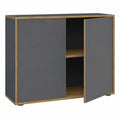 VCM Salia Aktenschrank mit Drehtüren, 2 Fächer, 100 cm Breite, Büromöbel aus Holz