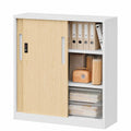Metall-Sideboard mit Schiebetüren, abschließbar, 2 Fächer, 90x40x80 cm, für Büro