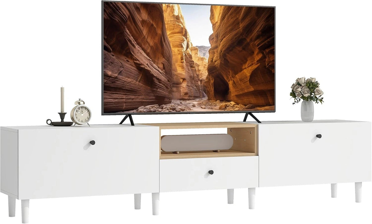 Szafka HOMCOM RTV 200, 90 cali, szuflady, kolor bia?y
