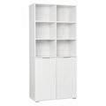 Vielseitiger Aktenschrank mit Doppeltüren in Weiß - 80,2 x 214,7 x 35 cm für Büro