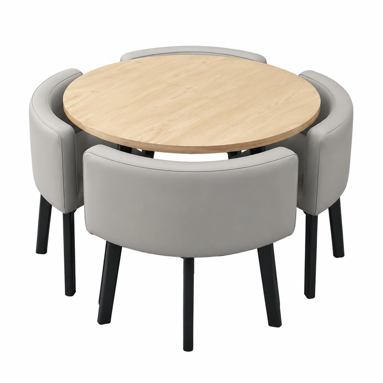 Modernes Esszimmer-Set für 4 Personen mit Stühlen – Ideal für Büro, Küche und Konferenzraum, 90 cm