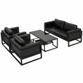 Elegantes Ledersofa mit Metallrahmen für Büro oder Wohnzimmer