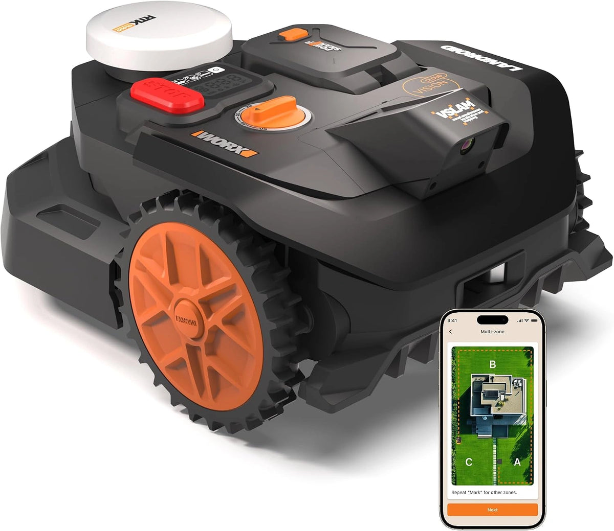 Robot kosz?cy WORX WR304E, do 400 m2, kolor czarny