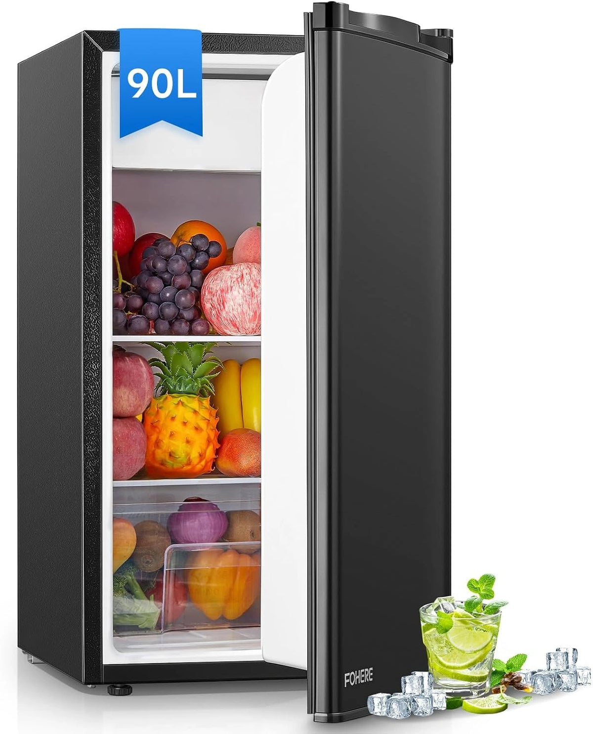 Lod¨®wko-zamra?arka FOHERE, 90 l, regulacja temperatury, kolor czarny