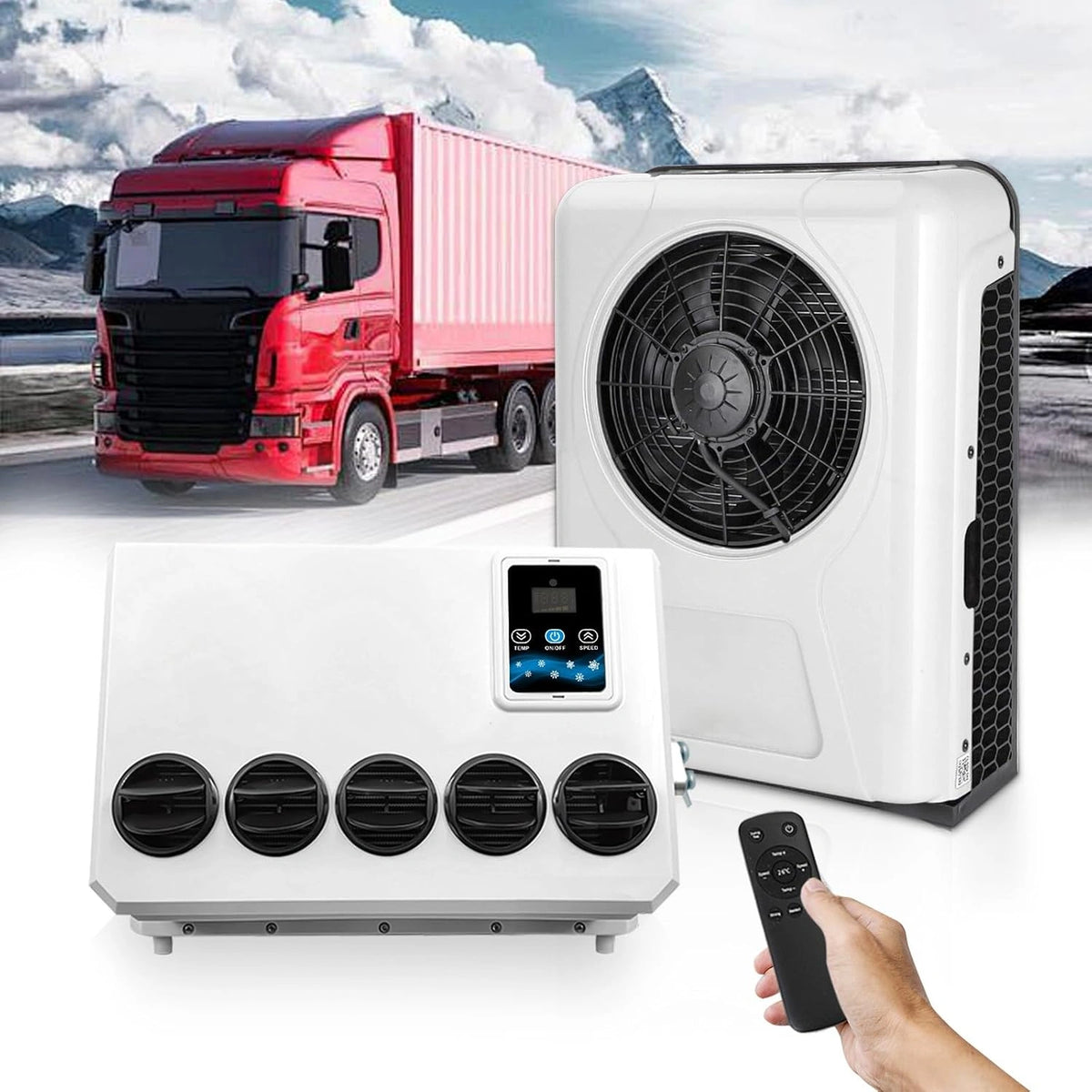 Klimatyzator, 10000 BTU, 12 V, kolor szary i bia?y