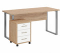 Büromöbel Set Komplettausstattung Sonoma Eiche/Weiß Matt für Arbeitszimmer