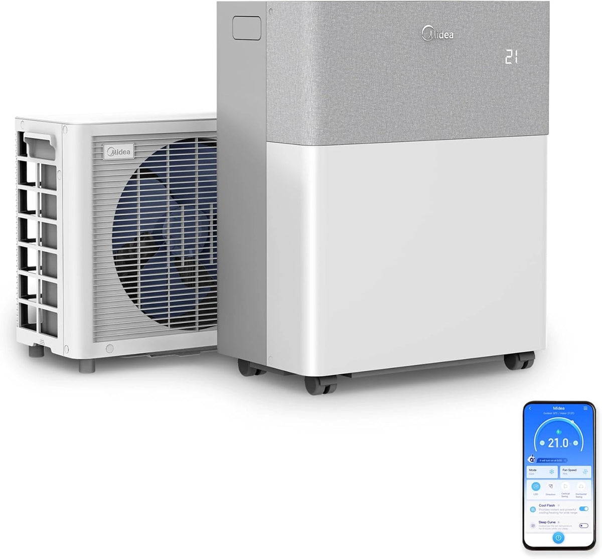 Klimatyzator Midea, 12000 BTU, do 42 m2, kolor szary i bia?y