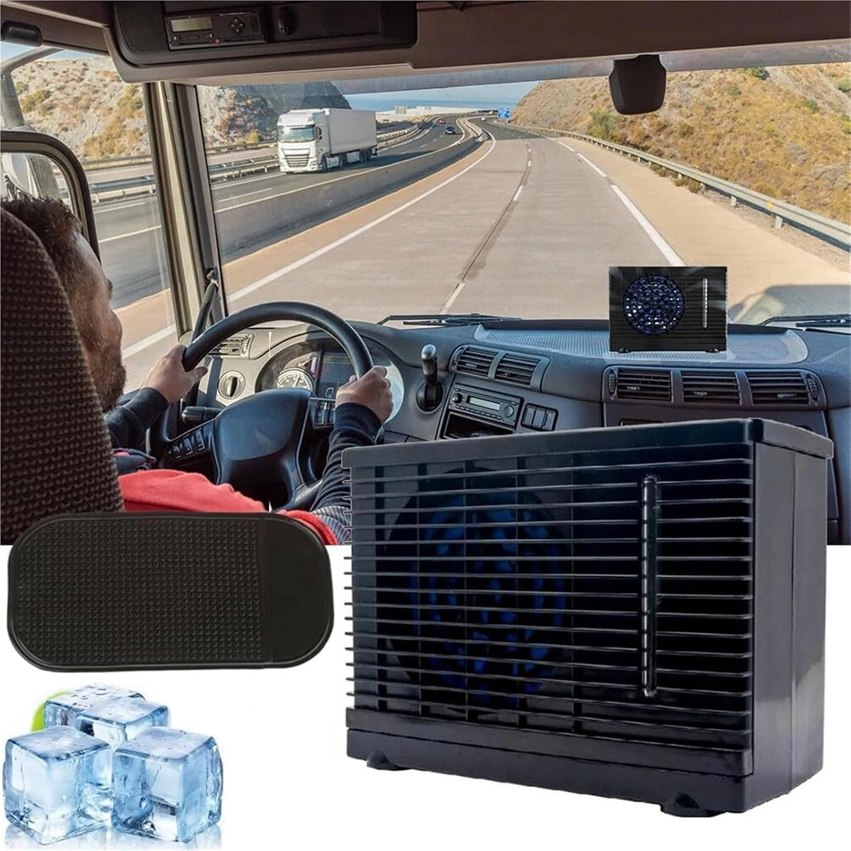 Klimatyzator, 12 V, kolor szary i czarny