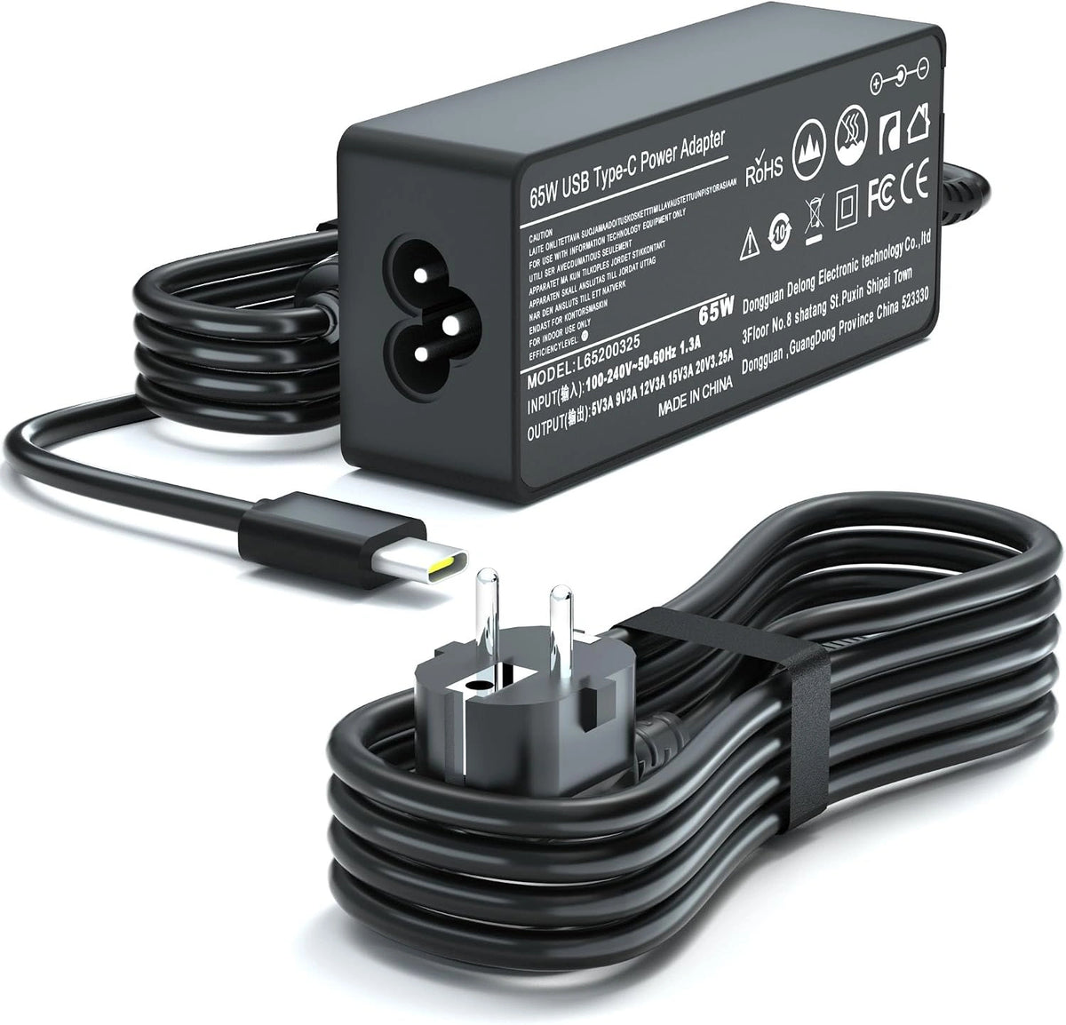 Laptop 65W USB, kolor szary