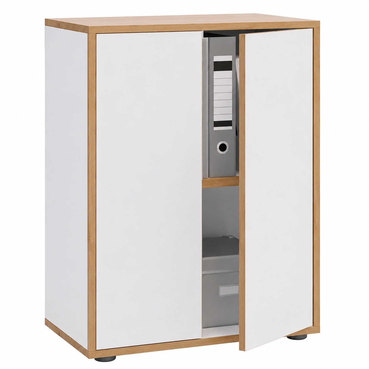 VCM Salia Büroschrank mit Drehtüren, 60 cm, 2-Fächer, Holzmöbel