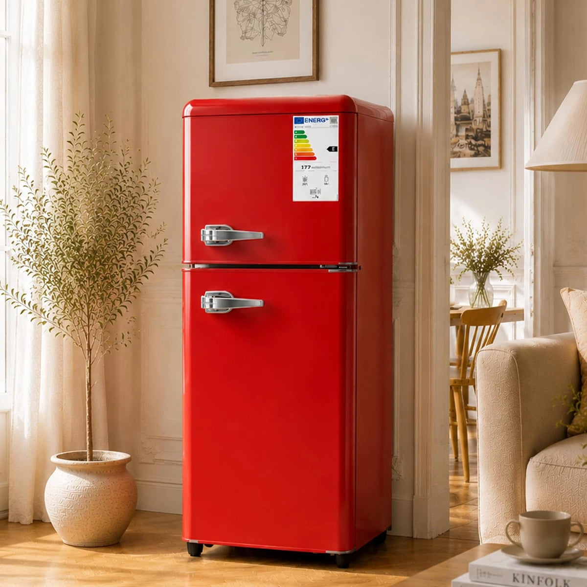 Lod¨®wko-zamra?arka 2-drzwiowa, 112 l, kolor czerwony