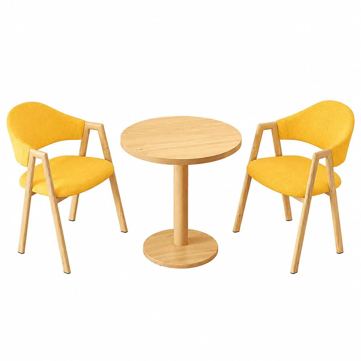 Rundes 3-teiliges Esstisch-Set mit gepolsterten Stühlen, ideal für Küche, Büro und Empfangsbereich (60 cm)