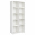 Hohes Büroregal Weiß 80x215 cm - Vielseitiges Holzregal für Akten und Bücher