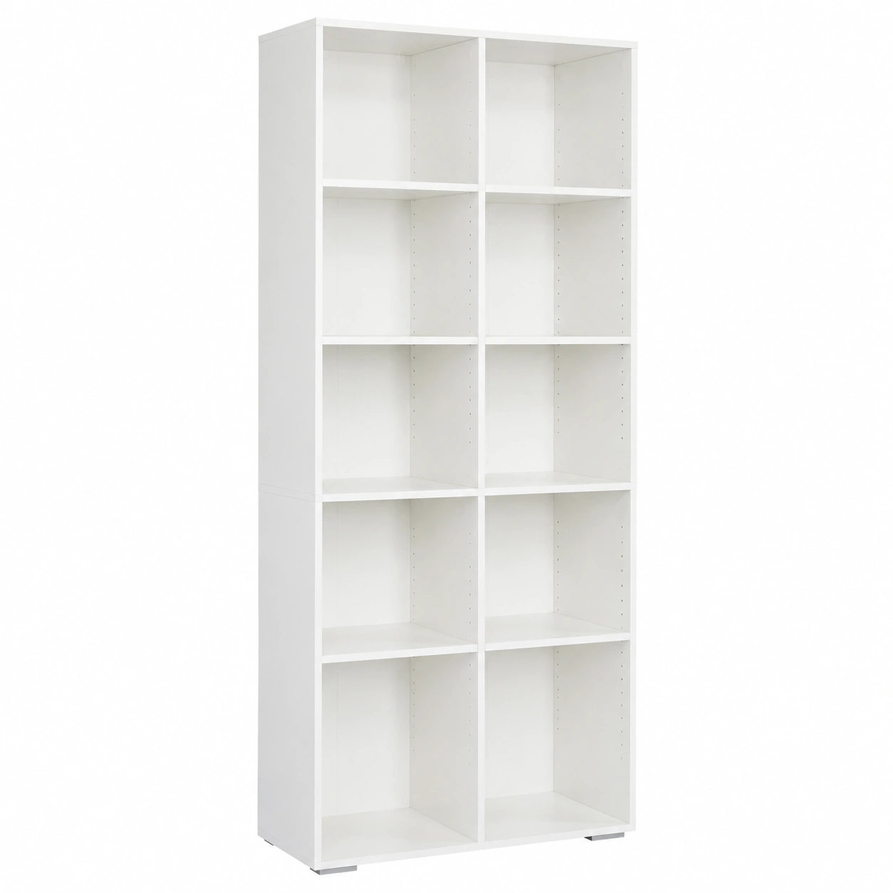 Hohes Büroregal Weiß 80x215 cm - Vielseitiges Holzregal für Akten und Bücher