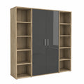 Komplettes Büromöbel-Set MINI in Sonoma Eiche und Anthrazit Hochglanz für Home Office