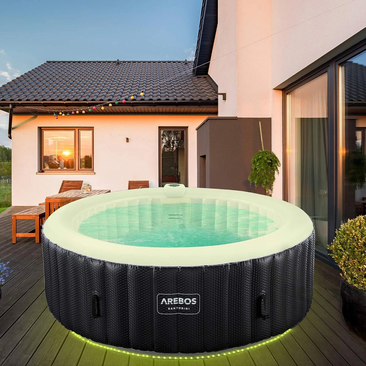 Spa ogrodowe Arebos, kolor szary