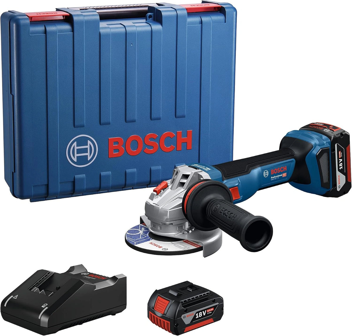 Szlifierka k?towa Bosch Professional GWS 18, 4,0 Ah, 18 V, kolor czarny