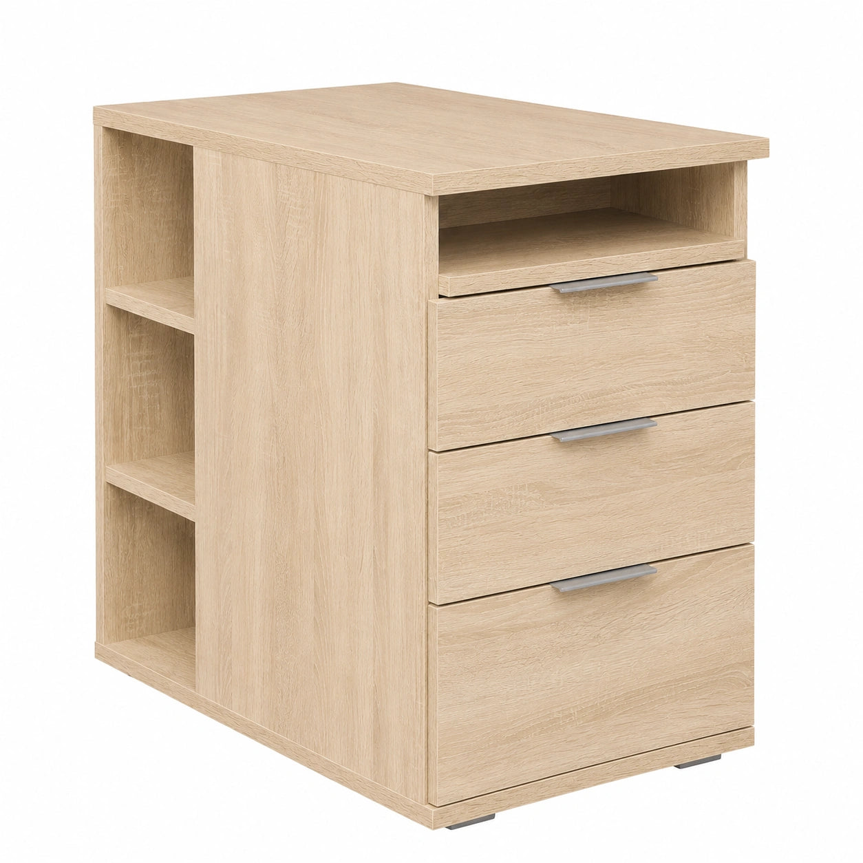 Bürocontainer mit Schubladen, Sonoma Eiche, 40x75x75 cm, Beistellschrank für Schreibtisch